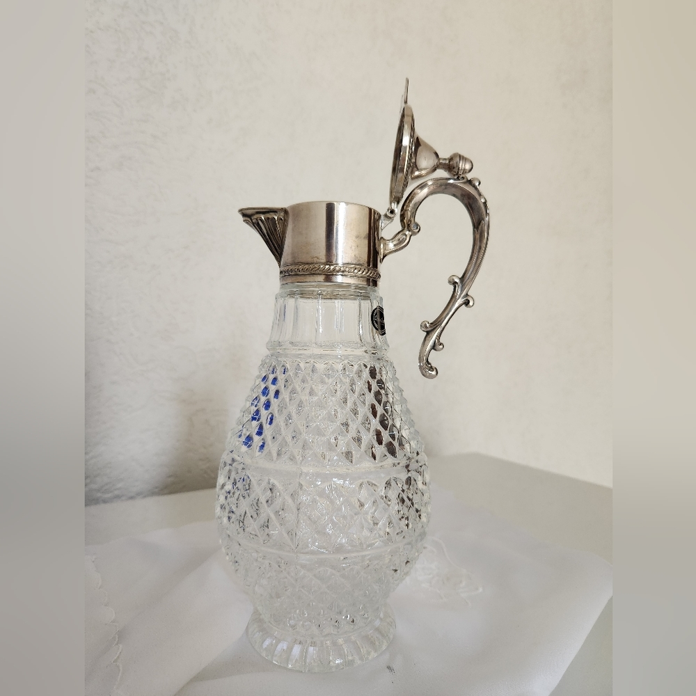 Sheraton Silverplate Glass Jug